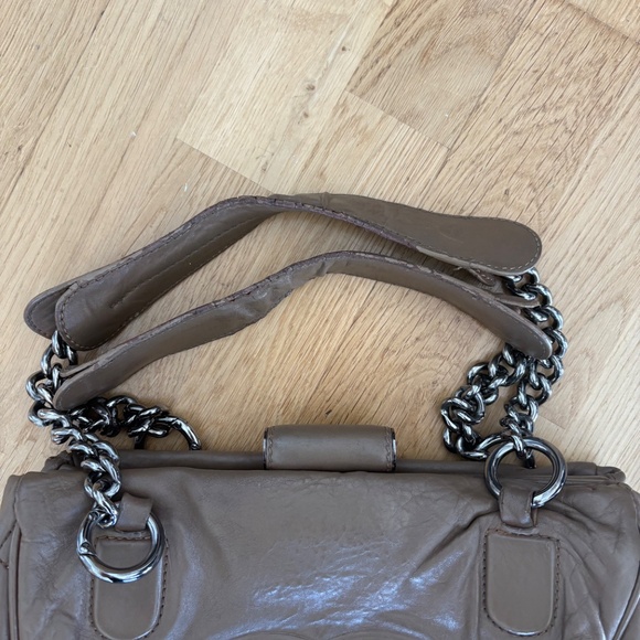 CHANEL Shoulder Bag, Tan/Taupe, Quilted Sides, Silver Chunky Chain - Picture 13 of 13